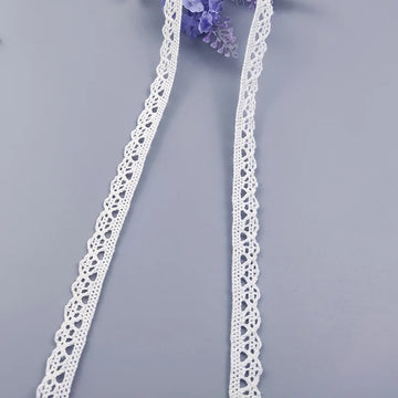 ruban dentelle coton blanc noir motifs floraux classique décoration mariage colis artisanat