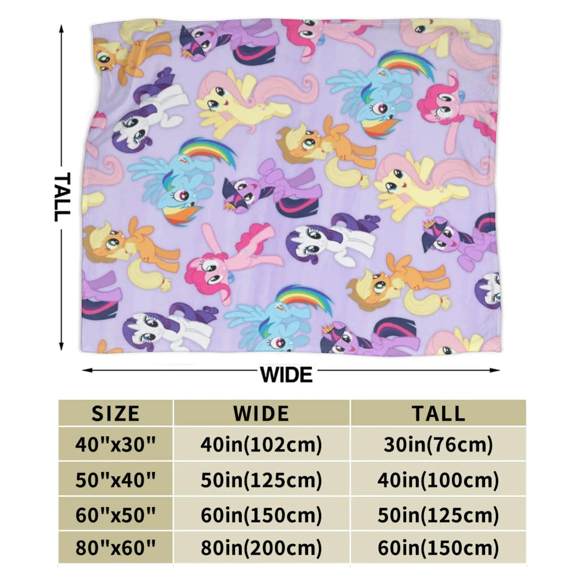 couverture polaire violet clair motif poneys arc ciel moderne portable anti boulochage