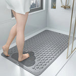 tapis bain antidérapant microfibre gris bleu clair nuage texturé moderne minimaliste douche salle bain