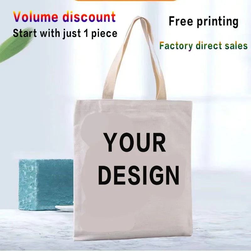 sac toile personnalisable imprimé text motifs décontracté opaque sacs provisions différentes tailles