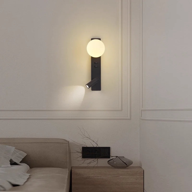 applique murale moderne lampe chevet led noire blanche minimaliste éclairage intérieur salon