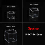 boîtes plastique transparentes modernes boîte bijoux réutiliables boîtes rangement minimalistes transparentes accessoires coiffure pièces