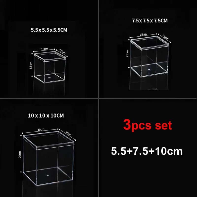 boîtes plastique transparentes modernes boîte bijoux réutiliables boîtes rangement minimalistes transparentes accessoires coiffure pièces