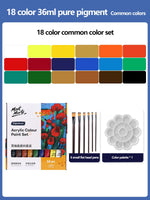 Peinture acrylique kit 24 couleurs palette pinceaux medium auto apprentissage pratique