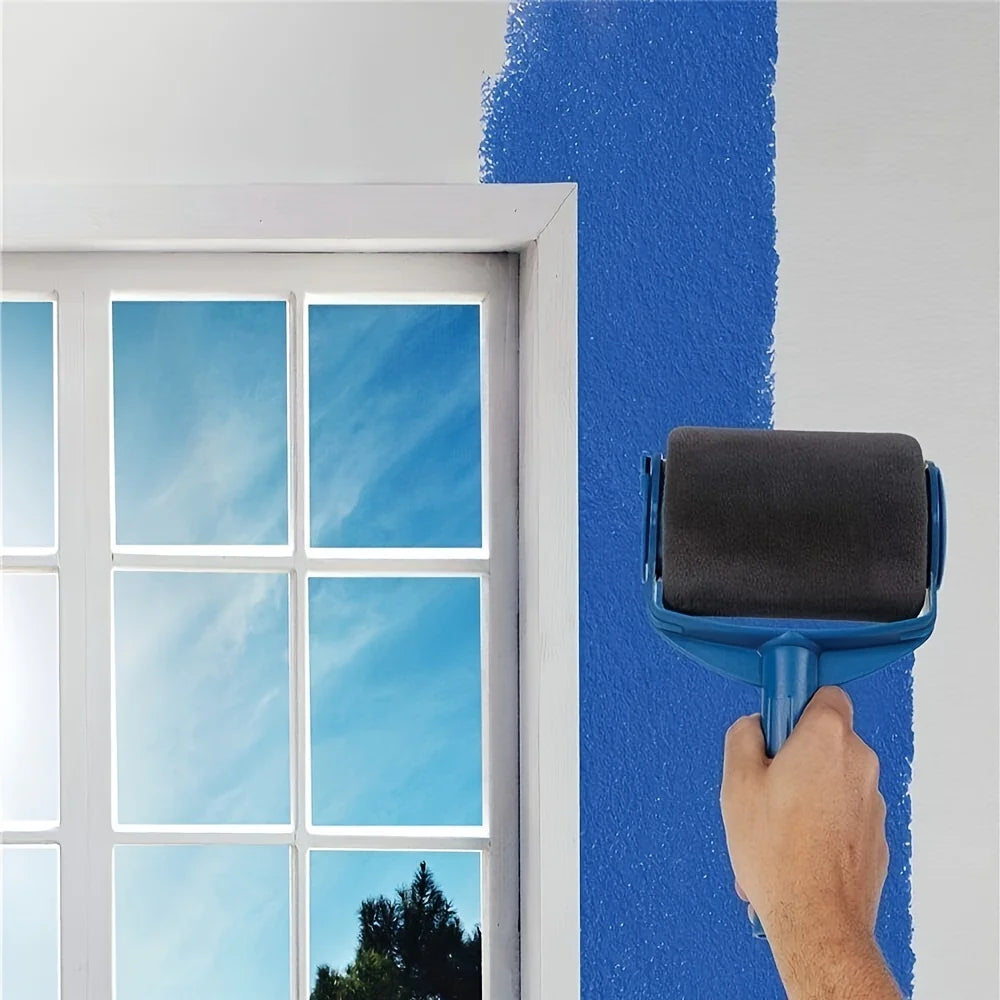 brosse peinture bleue pinceau coins gobelet peinture tiges rallonge moderne pratique