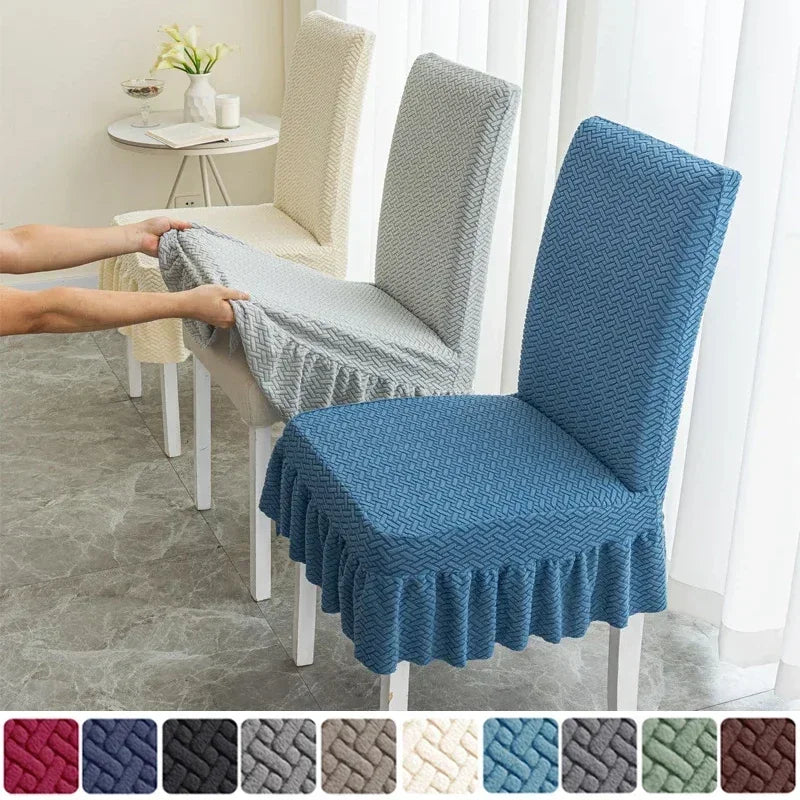 housse chaise tissé motifs géométriques moderne orange beige gris bleu