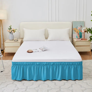 jupe lit blanche élastique volants décoration chambre coton polyester uni