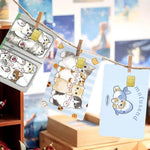 sticker carte crédit dessin animé chats biscuits mofusand waterproo