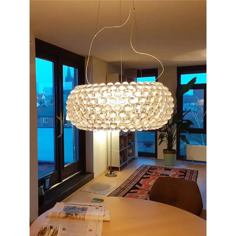 suspension lumineuse moderne acrylique opaques blanc pendentif autoinstallation 35cm 50cm 65cm amber transparent