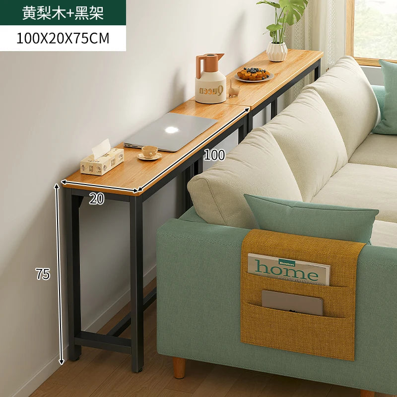 table d'appoint moderne bois naturel blanc poches plateau serviettes tasse