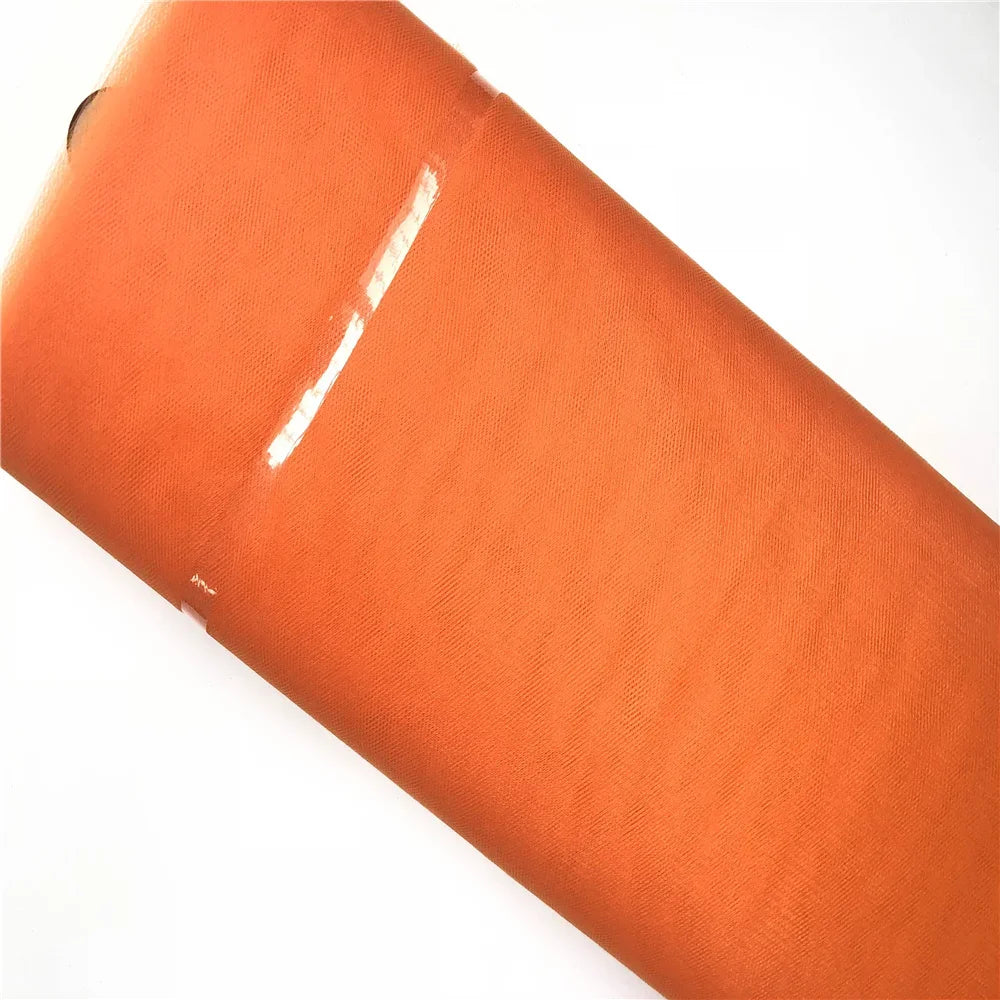 tulle polyester blanc orange rose fin élégant bricolage mariage anniversaire 137cm 3650cm