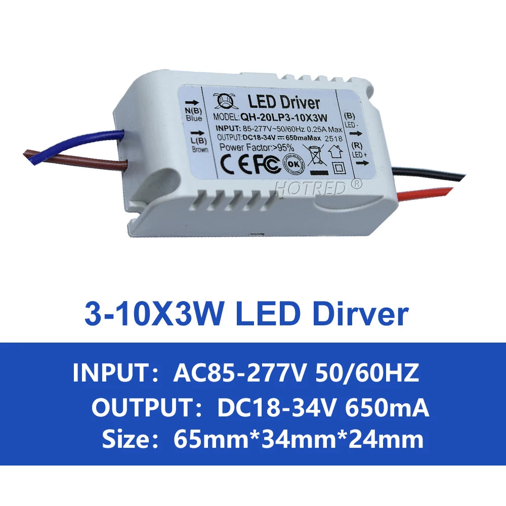 pilote led 600ma 3w 20w blanc moderne adhésif câbles certification rohs symboles sécurité