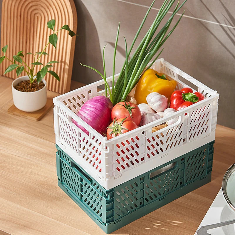 panier rangement pliable plastique poignées jouets maquillage objets divers