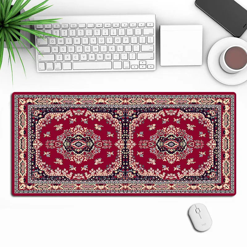 tapis souris bleu rouge noir ornements floraux adhésif gaming classique ethnique