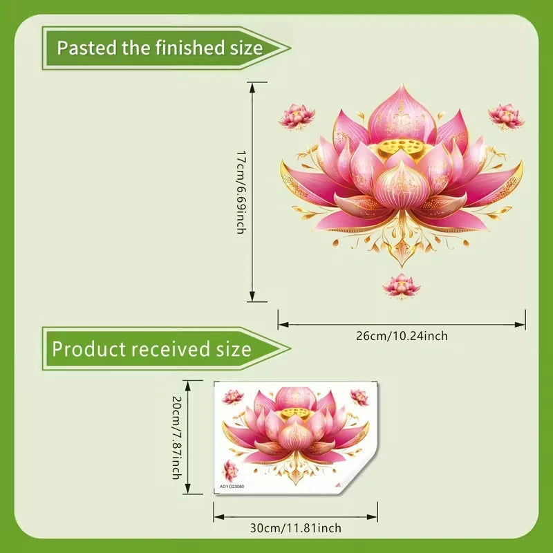 stickers decoratifs toilette fleurs lotus dahlias papillons velo moderne lumineux adhesifs rose bleu blanc