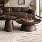 table basse ronde moderne minimaliste bois naturel salon grande petite