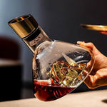 carafe vin transparente montagne dorée moderne 1,5 litre aérateur intégré