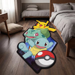 tapis personnalisable pikachu bulbasaur pokeball géométrique popart enfant adulte chambre salon