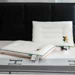 oreiller coton blanc patchwork bordure verte orange anti apnée anti ronflement therapy refroidissement 40x60cm