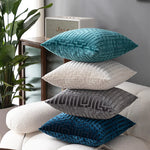 housse coussin géométrique velours moderne turquoise blanc orange violet noir 45x45cm