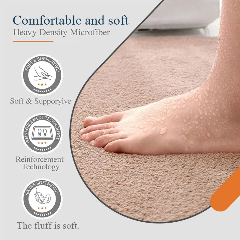 tapis bain set moderne gris foncé beige doux absorbant antidérapant respectueux environnement salle bain