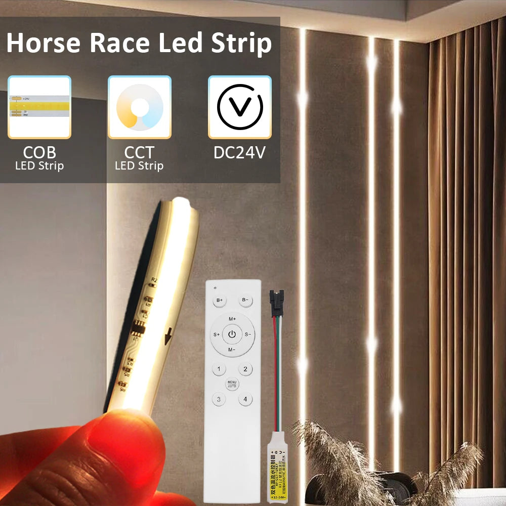 ruban led blanc adhésif moderne contrôle rf 10m 576leds 24v cct dualwhite