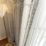 rideau gris léger texture dentelée élégant salon chambre moderne polyester haute qualité