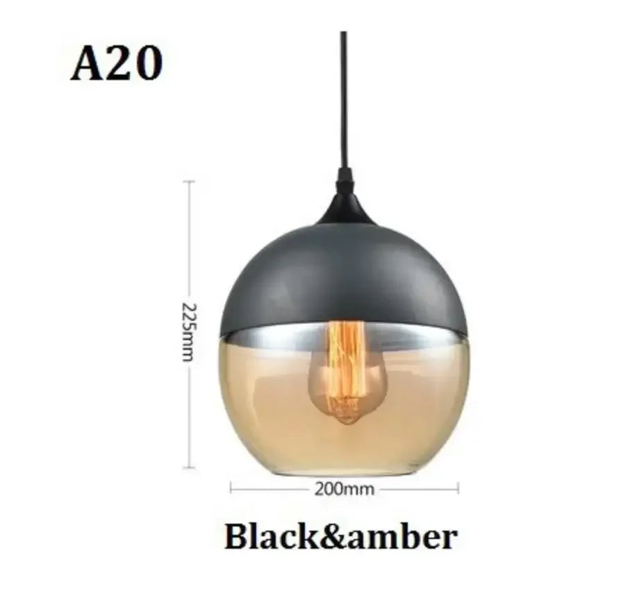 suspension lumineuse moderne pendentif verre noir transparent contemporain fixation câble luminaire salle manger chambre