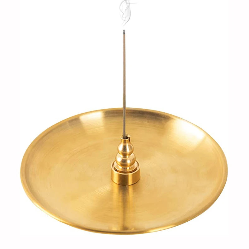 support encensoir doré lisse classique aromathérapie décoration intérieure zen bien être spiritualité