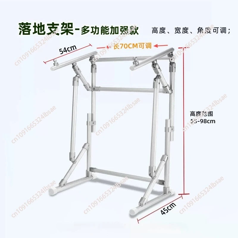 barre soutien réglable structure métallique argentée hauteur variable jusqu'à 90cm moderne minimaliste