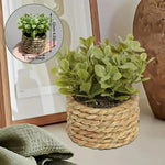 décoration intérieure plante artificielle pot osier feuilles vertes modernes salon