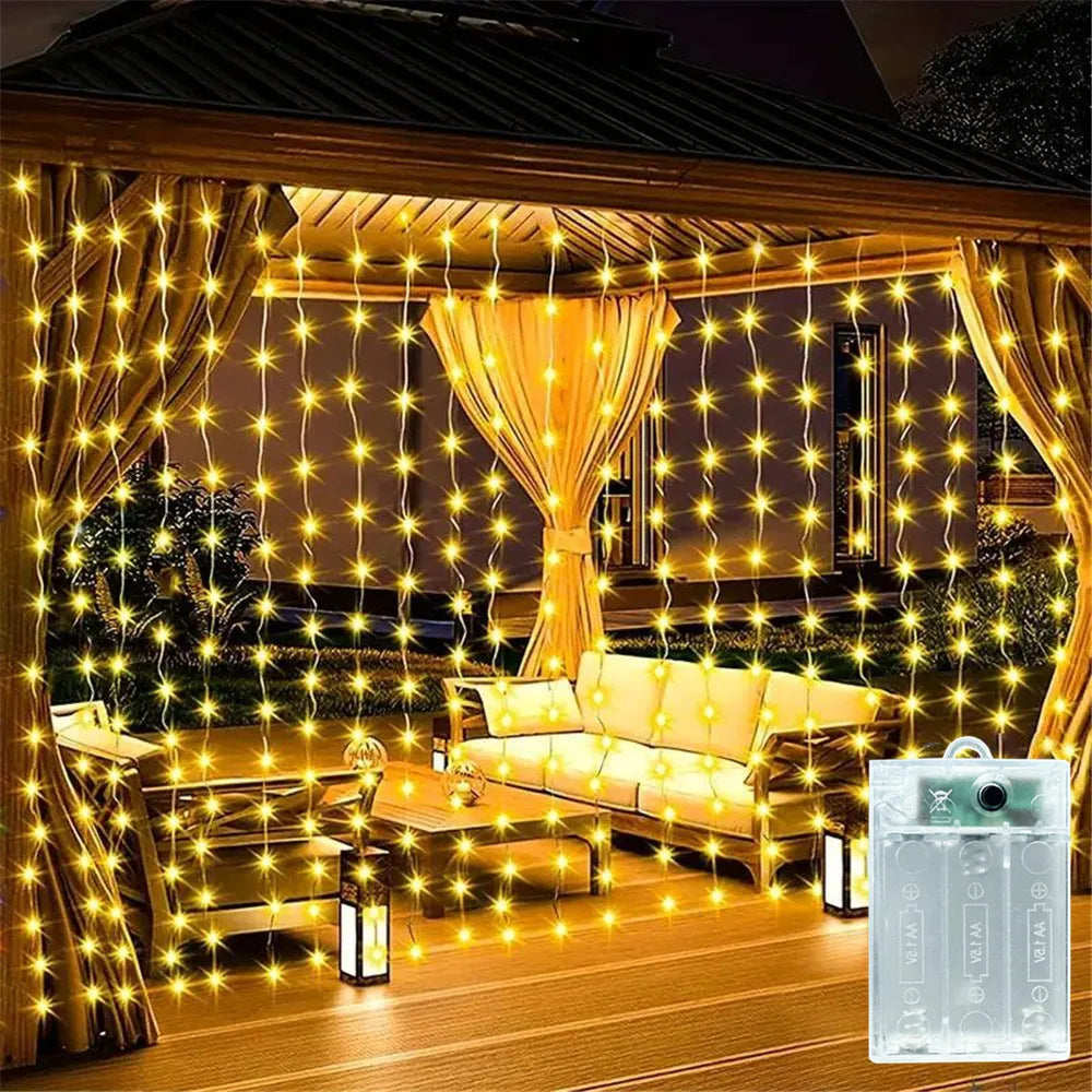 guirlande lumineuse led blanc chaud 3m 3m 300 leds moderne clips batteries inclusées