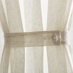 rideaux porte blanc cassé semi transparent texture lin rustique deux panneaux ceinture assortie