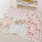 coussin animal motif floral imprimé bleu rose blanc doux adhésif lavage main respirant hiver