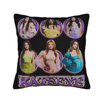 housse coussin multicolore motif personnes moderne décoration maison 45x45cm polyester