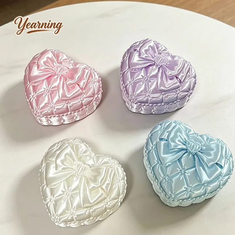 boîte bijoux réutilisable cuir pointillé rose clair vintage romantique noël cadeau fille