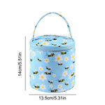 Sac rangement laine moderne noir rouge fleurs poignée amovible crochet pelotes mesures pratique