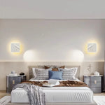 lampe murale moderne led 8w 5w blanc noir carrée ronde interrupteur électrique