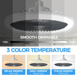 ventilateur led moderne blanc télécommande lumineux rafraîchissant chambre salon