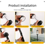 lumière solaire jardin moderne noire dorée 12v facile extérieure minimaliste