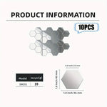 miroir hexagonal moderne blanc géométrique 10 pièces adhésif auto collantintérieur décoration artísticopaque