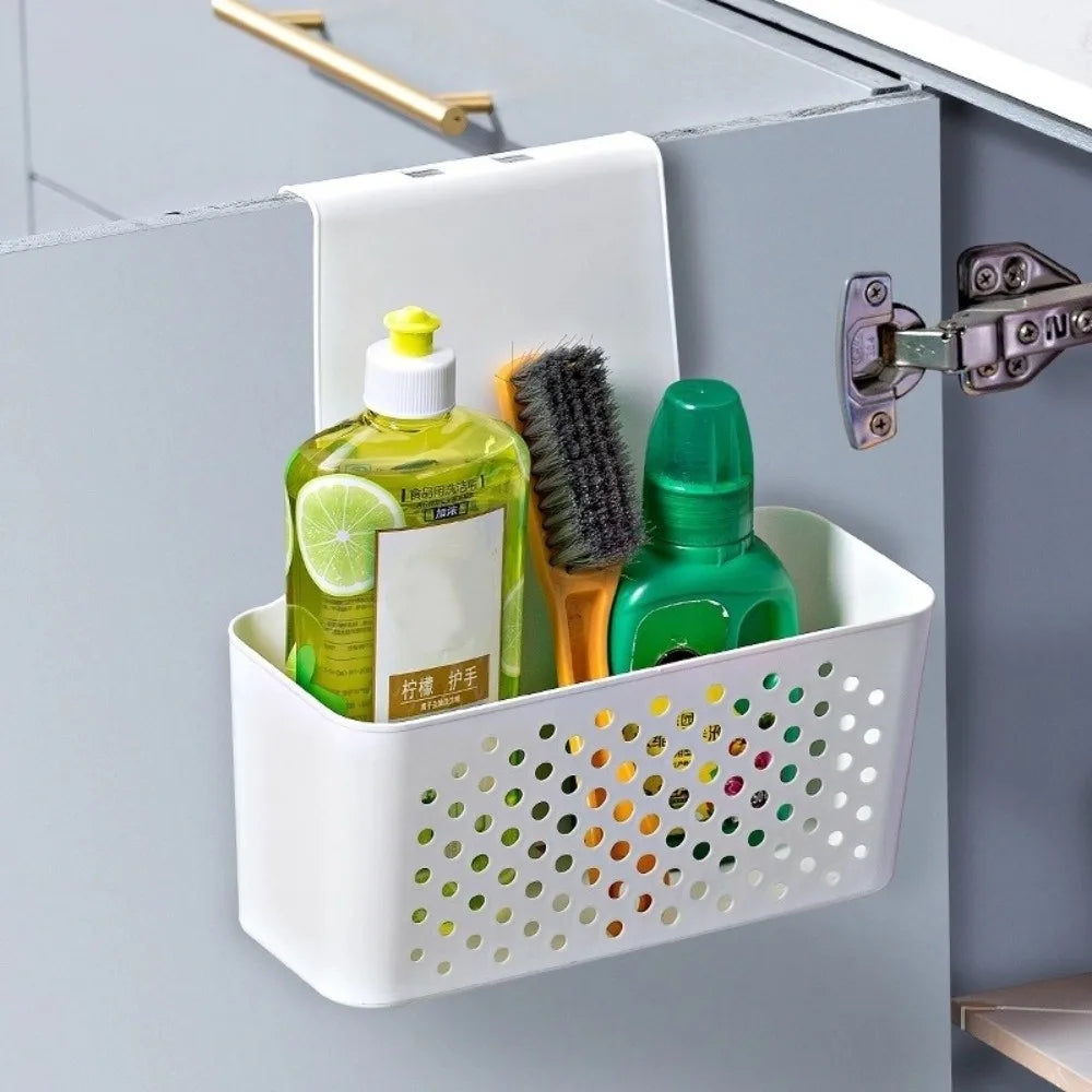 paniers rangement blancs perforés adhésifs modernes petits grands salle bain cuisine