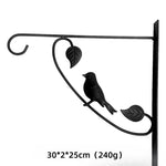 support mural suspendu plantes paniers artisanal vintage vis fixations noires motifs végétaux oiseaux fées
