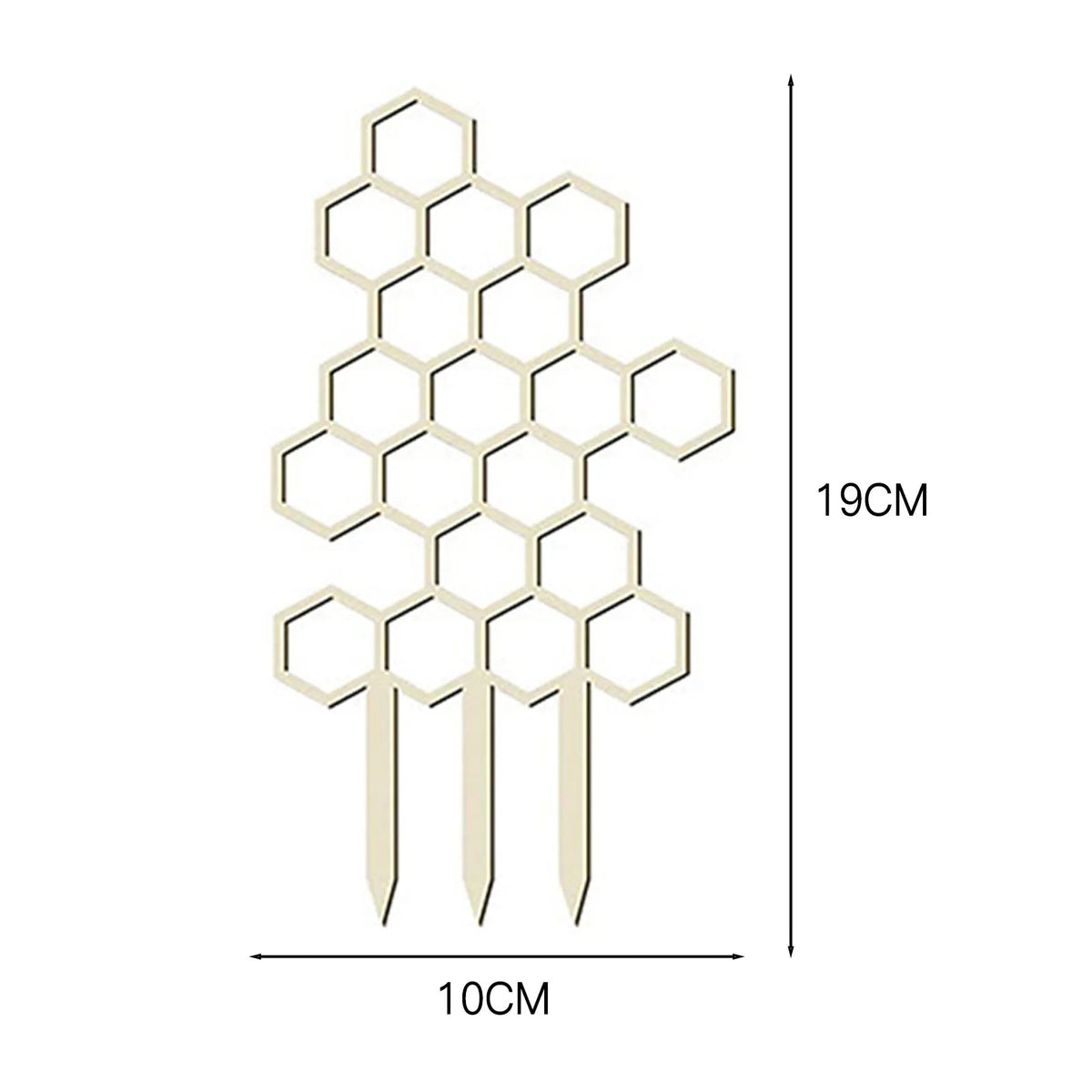 support plante grimpante nid d'abeille bois clair hexagonnel moderne minimaliste fixations piquets potextérieur