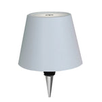 lampe table moderne bleu noir blanc rayures verticales abat jour base rechargeable led 5w