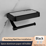 porte papier toilette étagère intégrée moderne minimaliste adhésif blanc noir gris