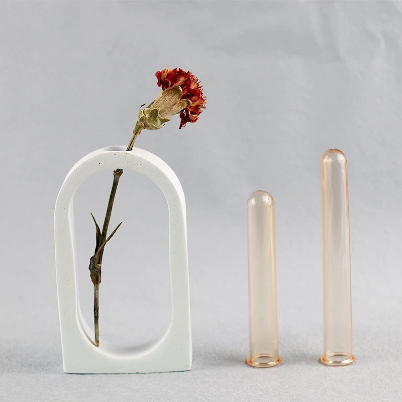tubes essai transparents bleus oranges violets moderne acrylique supports vases