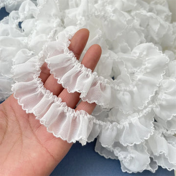 ruban franges blanc polyester durable largeur constant ruban decoratif projet couture aspect romantique