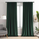 rideau velours vert foncé opaque moderne panneau polyester salon chambre coucher