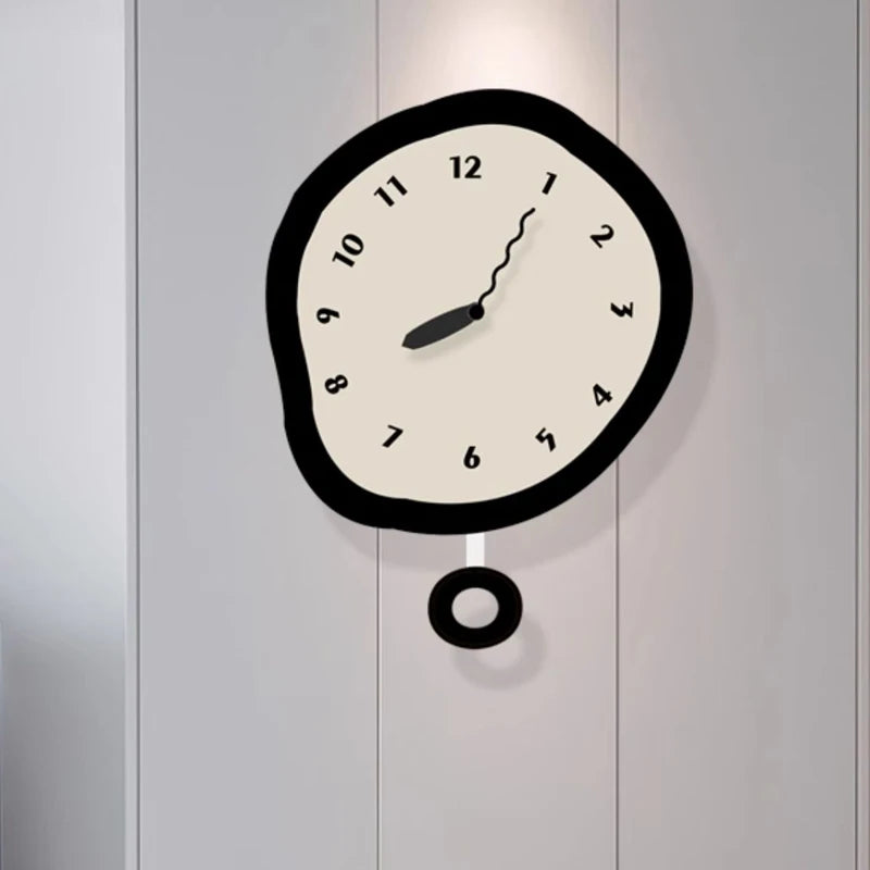 horloge murale moderne horloge tissu noir blanche aiguilles numéros romains minimaliste salon decoration silencieuse